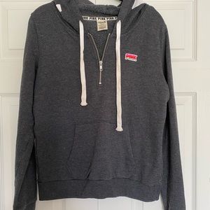 VS PINK Hooded 1/2 zip sweatshirt